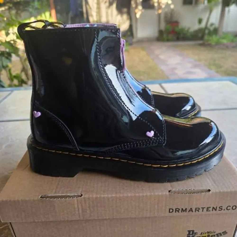 Doc Marten Junior Bex Heart Zip Boot Size 3 Brand New